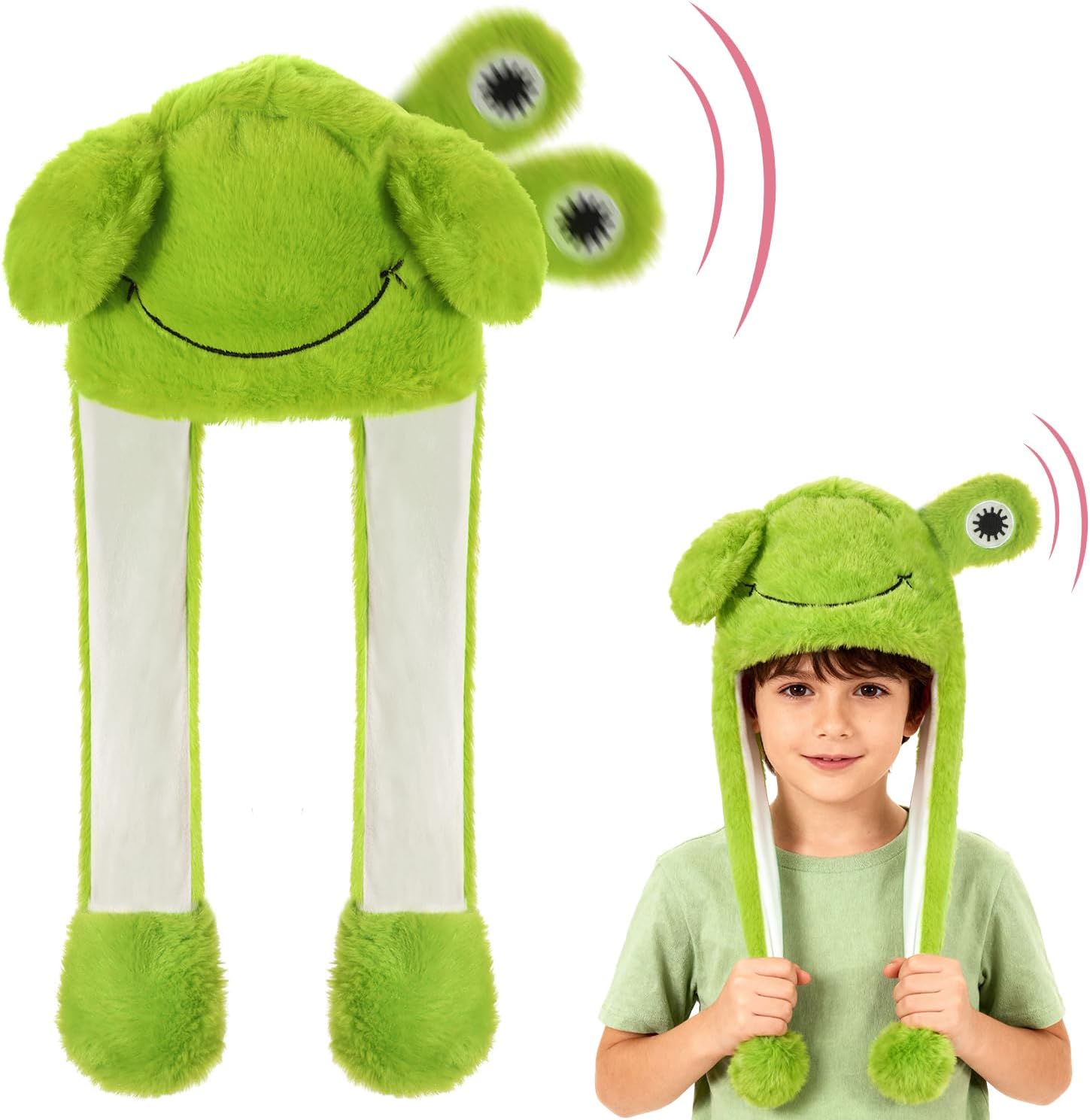 Rainbow Colorful Acrylic/Faux Wool Winter Earmuffs with Rabbit Ears-Fun Cold Protection