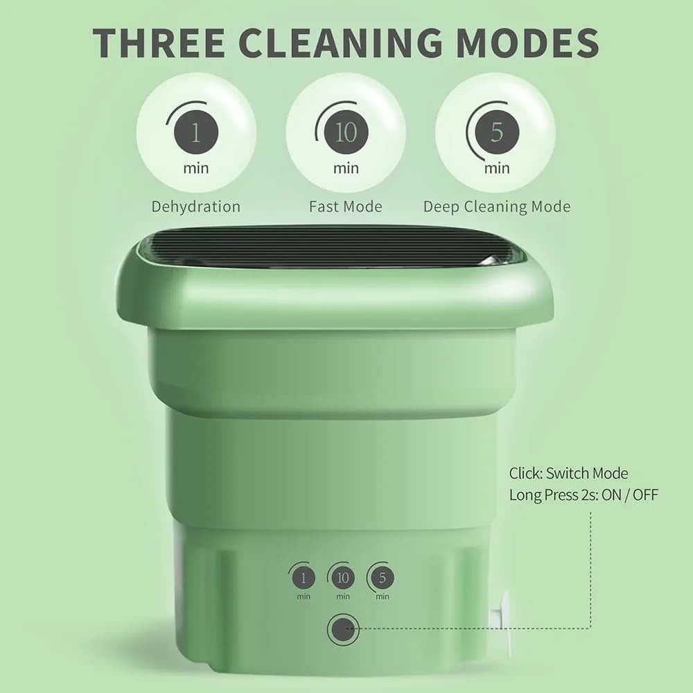 Mini Portable Washing Machine – Foldable Washing Machine with Dryer – Baby Clothes Washer – Compact Washer for Kids Clothes – Travel & Dorm Use – Small Washing Machine with Dryer Function – Electric Laundry Bucket Washer for Home & Outdoor