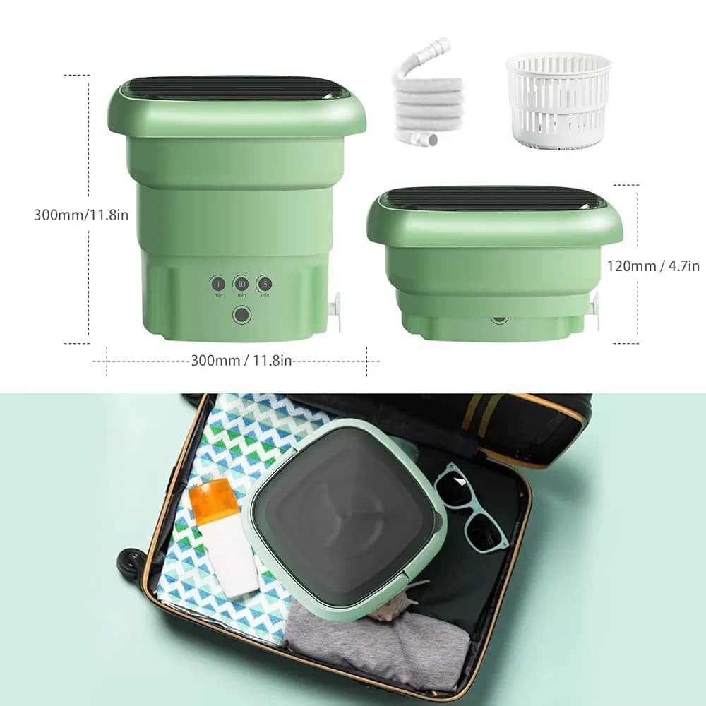 Mini Portable Washing Machine – Foldable Washing Machine with Dryer – Baby Clothes Washer – Compact Washer for Kids Clothes – Travel & Dorm Use – Small Washing Machine with Dryer Function – Electric Laundry Bucket Washer for Home & Outdoor
